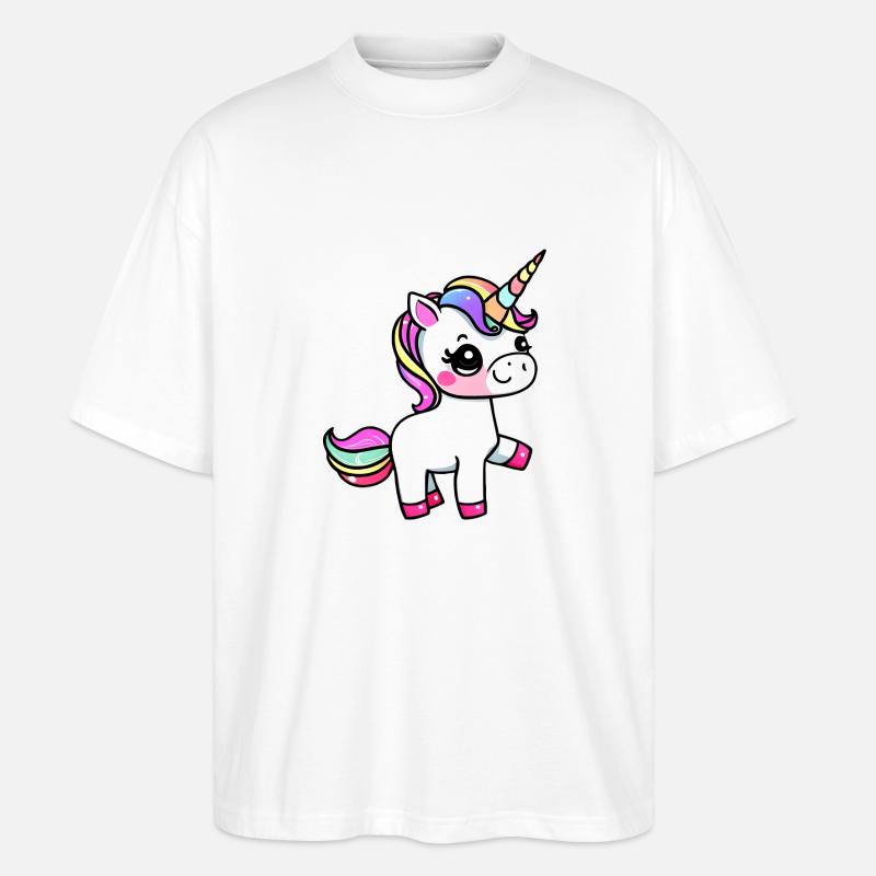 Einhorn Fabeltier Mädchen Einhörner - Stanley/Stella Oversized Unisex Bio T-Shirt Blaster 2.0 - Weiß