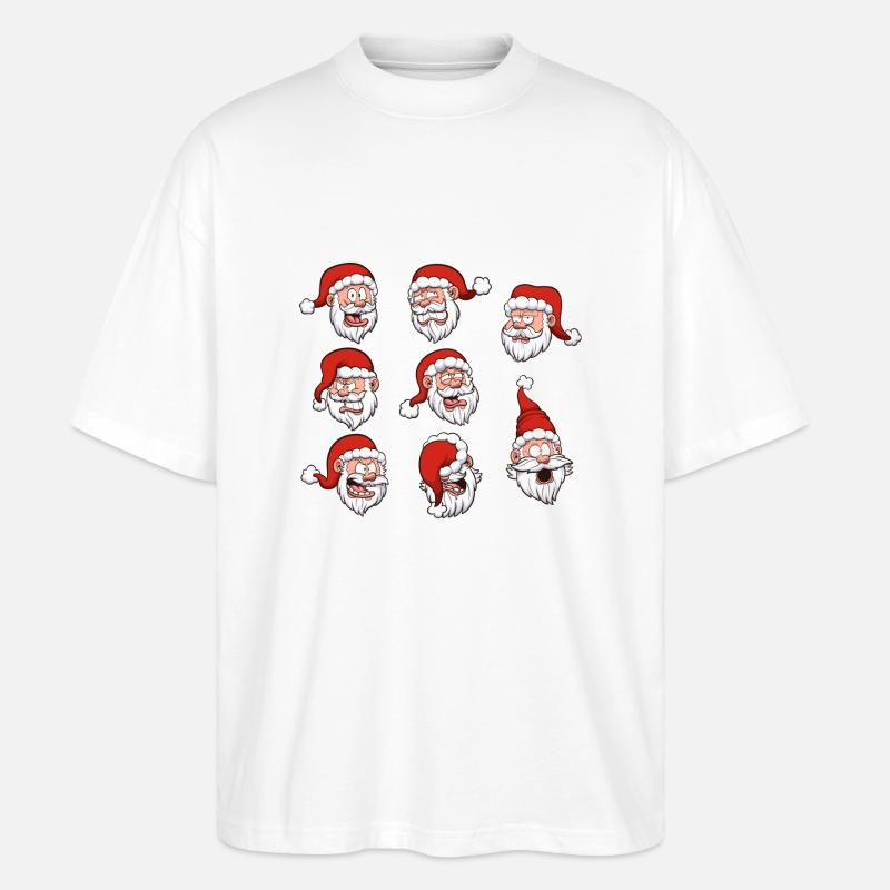 Weihnachtsmann-Gesichter - Stanley/Stella Oversized Unisex Bio T-Shirt Blaster 2.0 - Weiß