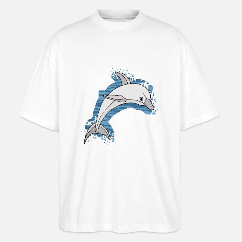 Delfin - Stanley/Stella Oversized Unisex Bio T-Shirt Blaster 2.0 - Weiß