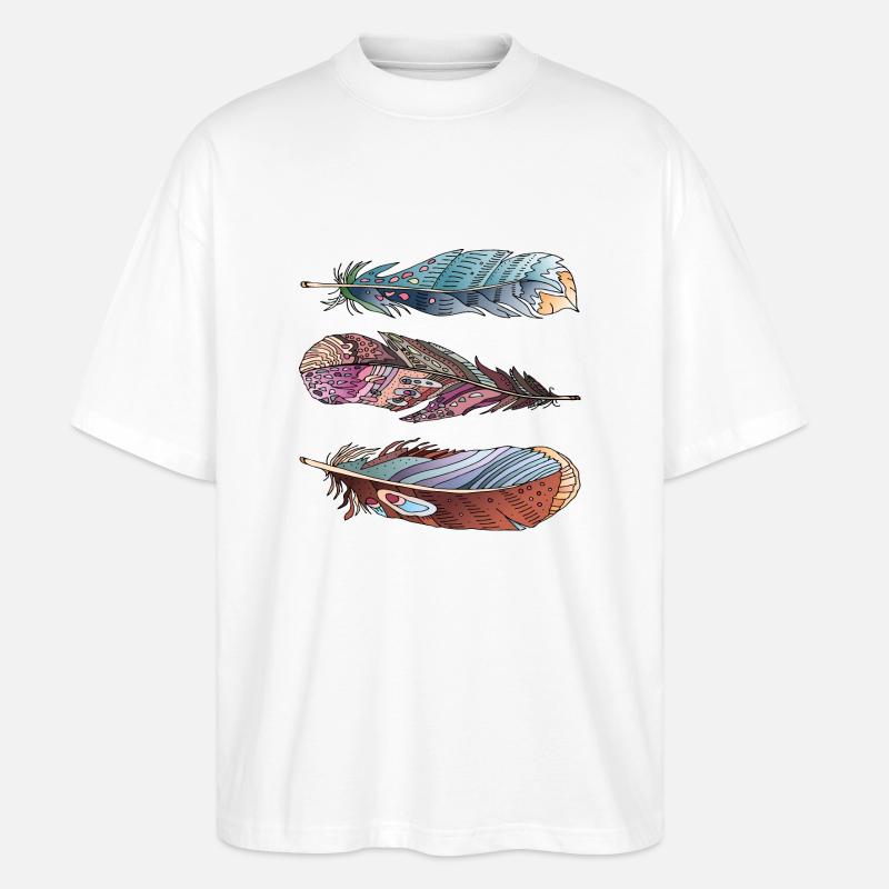 Feder - Stanley/Stella Oversized Unisex Bio T-Shirt Blaster 2.0 - Weiß