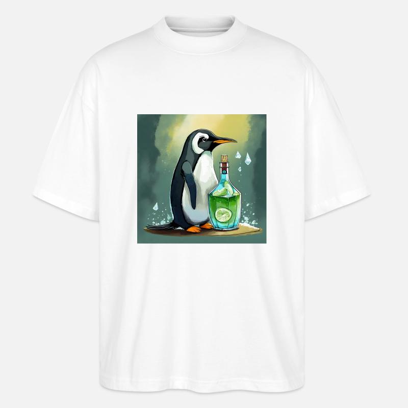 pingouin avec une bouteille de - T-shirt bio Blaster 2.0 coupe oversize Stanley/Stella Unisexe - blanc