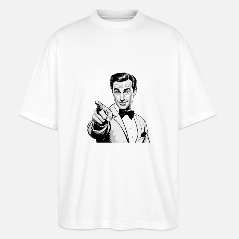 Retro Mann - Stanley/Stella Oversized Unisex Bio T-Shirt Blaster 2.0 - Weiß