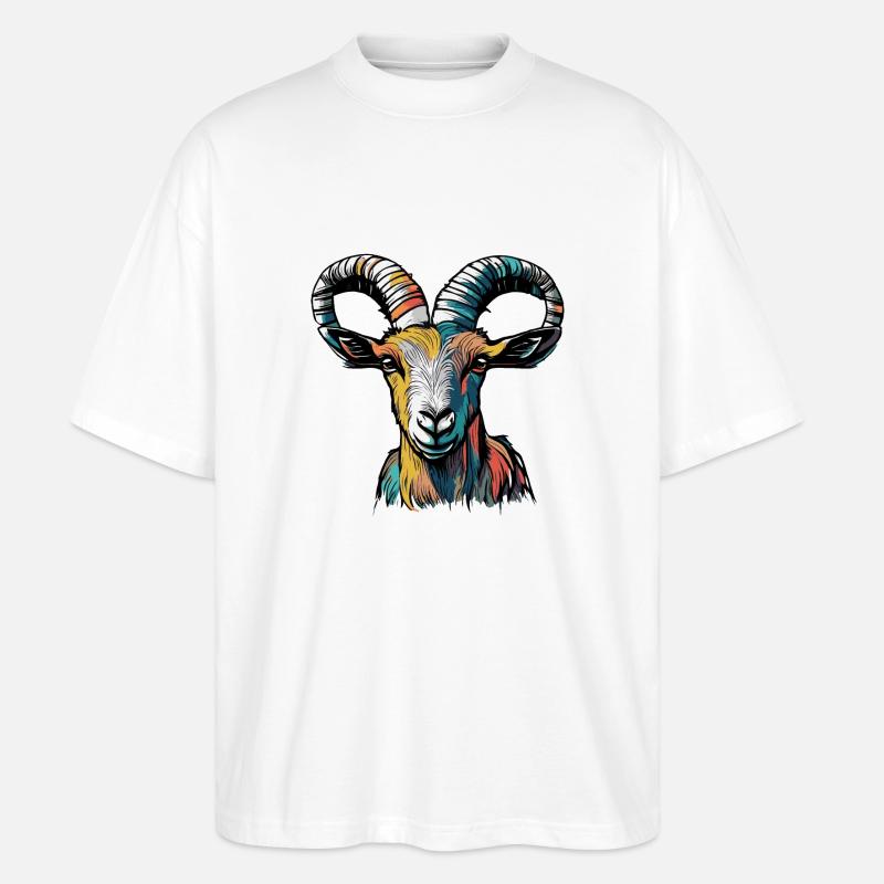 Ziege Steinbock Sternzeichen - Stanley/Stella Oversized Unisex Bio T-Shirt Blaster 2.0 - Weiß