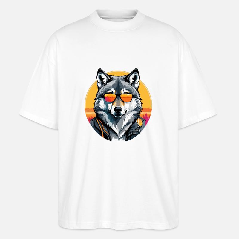 Wolf - Stanley/Stella Oversized Unisex Bio T-Shirt Blaster 2.0 - Weiß