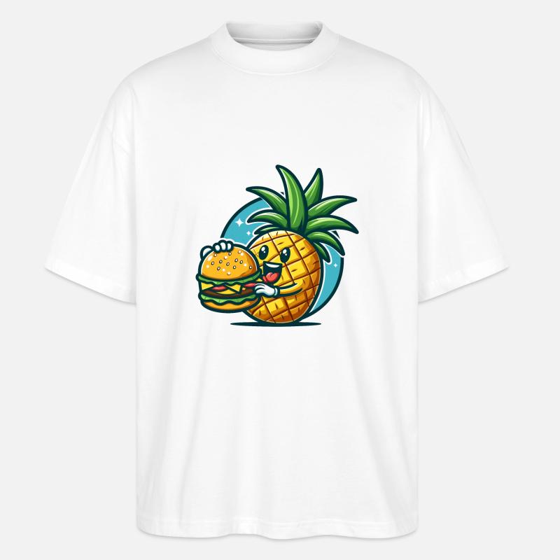Ananas-Burger - Stanley/Stella Oversized Unisex Bio T-Shirt Blaster 2.0 - Weiß