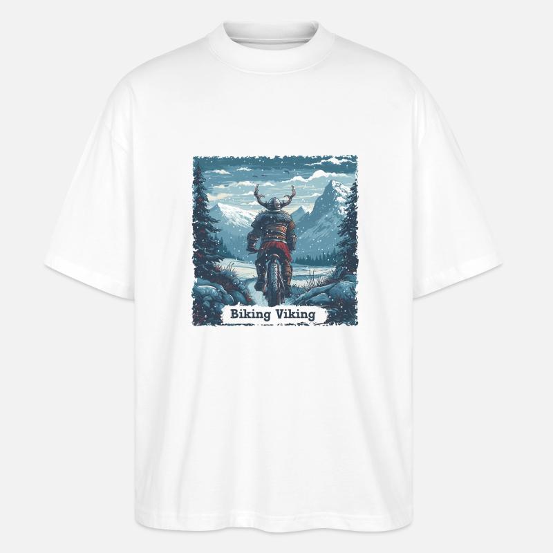 Biking Biking Vers 2 - Stanley/Stella Oversized Unisex Bio T-Shirt Blaster 2.0 - Weiß
