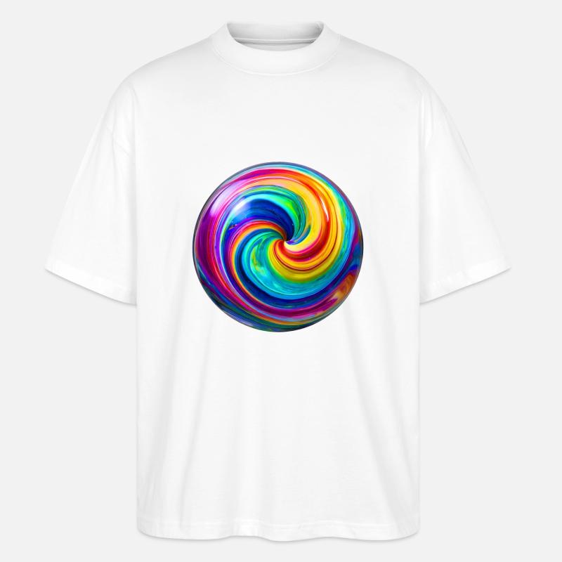 Magic Swirl Murmel - Stanley/Stella Oversized Unisex Bio T-Shirt Blaster 2.0 - Weiß