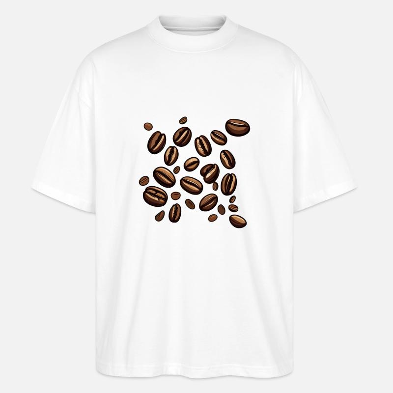Grains de café Café - T-shirt bio Blaster 2.0 coupe oversize Stanley/Stella Unisexe - blanc