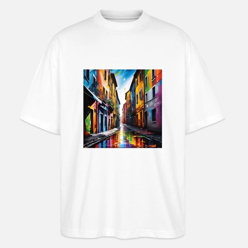 Fantastische Straßen - Stanley/Stella Oversized Unisex Bio T-Shirt Blaster 2.0 - Weiß