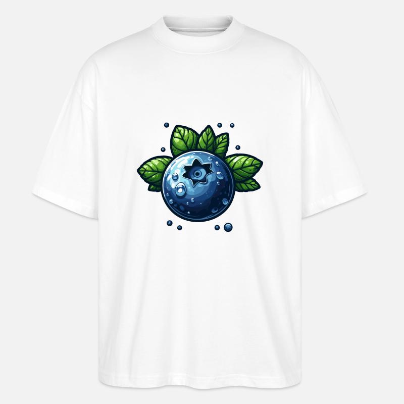 Heidelbeeren feuchte Beere - Stanley/Stella Oversized Unisex Bio T-Shirt Blaster 2.0 - Weiß