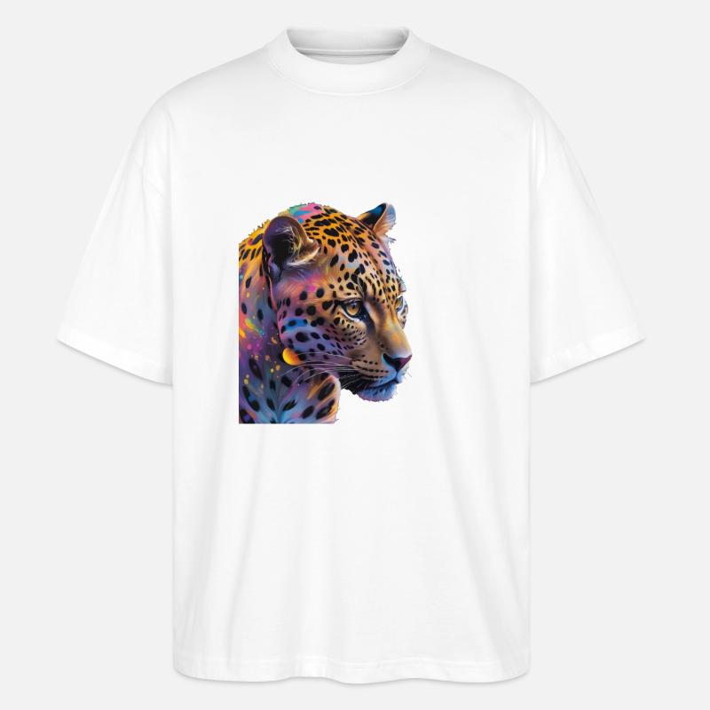 Leopard - Stanley/Stella Oversized Unisex Bio T-Shirt Blaster 2.0 - Weiß