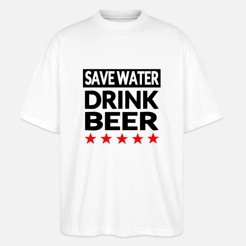 Bier - Stanley/Stella Oversized Unisex Bio T-Shirt Blaster 2.0 - Weiß
