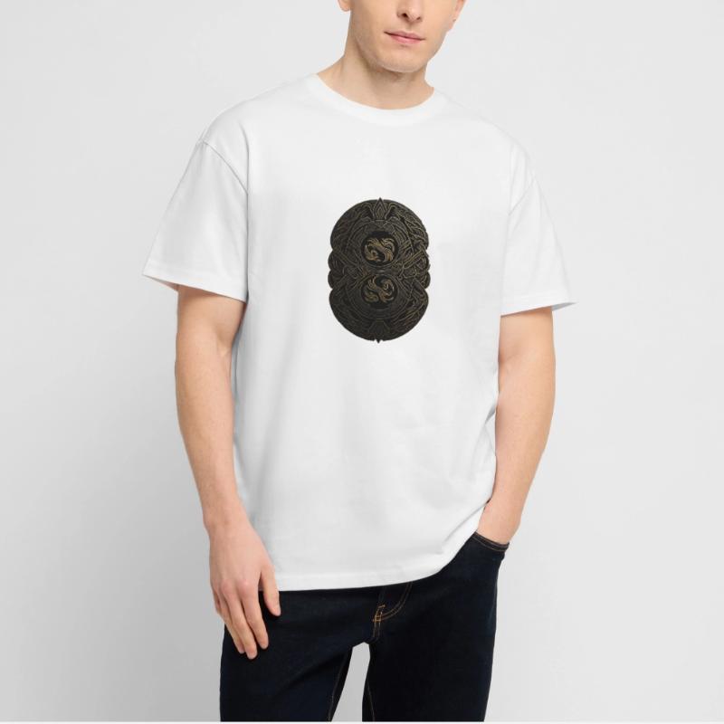 Mayan Black and Gold Monogram Stanley/Stella Oversized Unisex Organic T-shirt Blaster 2.0