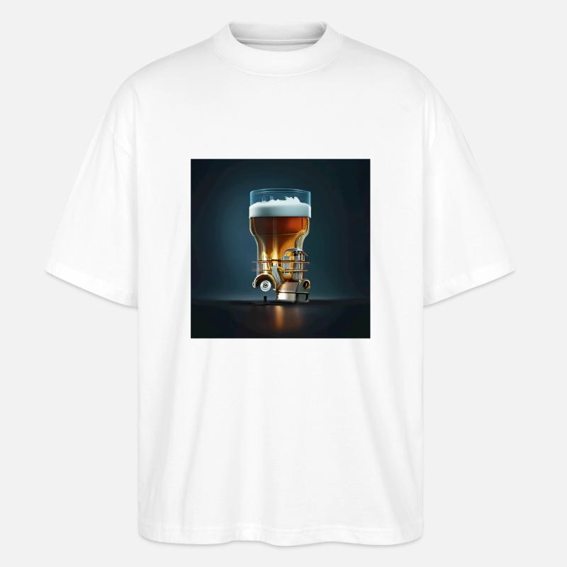 Bier-Motor - Stanley/Stella Oversized Unisex Bio T-Shirt Blaster 2.0 - Weiß