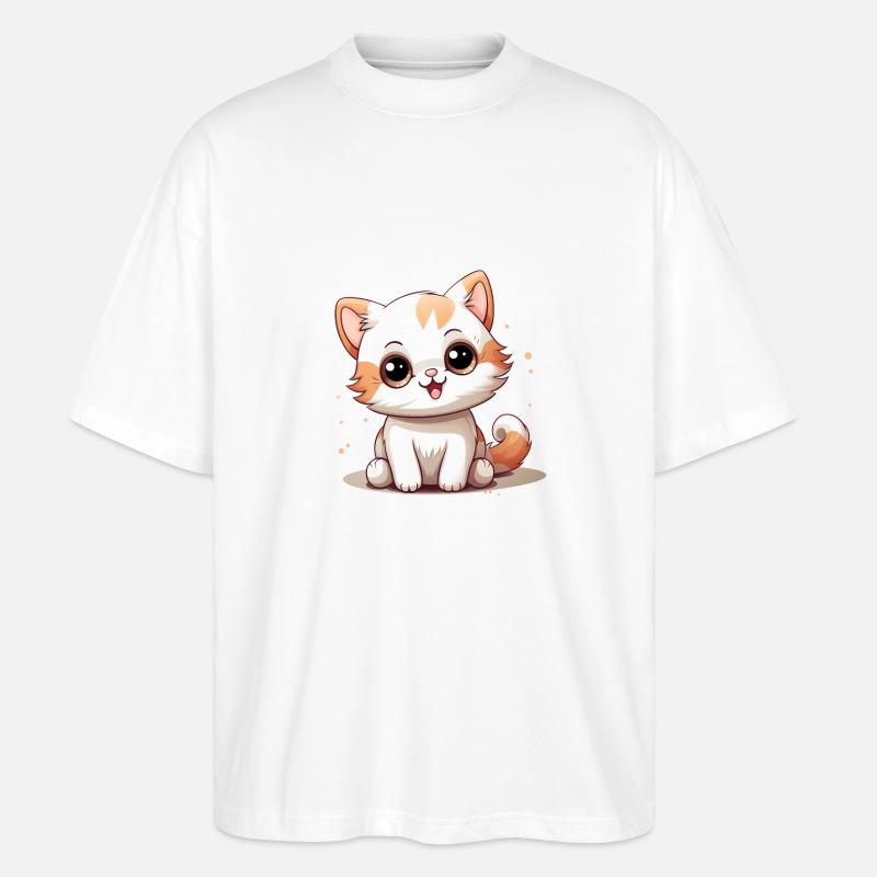 Chat Logo Chat Mignon - T-shirt bio Blaster 2.0 coupe oversize Stanley/Stella Unisexe - blanc