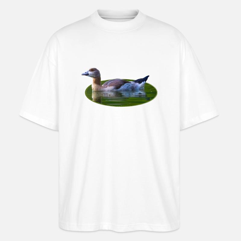 Nilgans Gans Küken - Stanley/Stella Oversized Unisex Bio T-Shirt Blaster 2.0 - Weiß