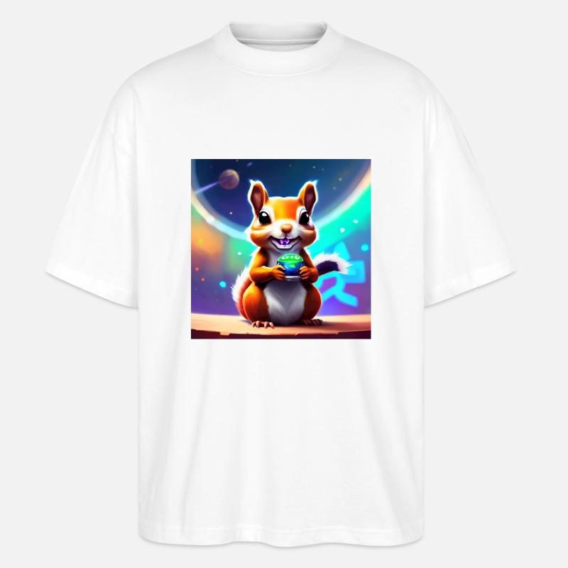 Hörnchen - Stanley/Stella Oversized Unisex Bio T-Shirt Blaster 2.0 - Weiß