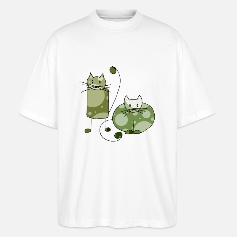 Katzen - Stanley/Stella Oversized Unisex Bio T-Shirt Blaster 2.0 - Weiß