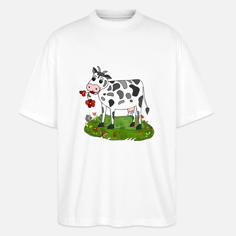 Kuh - Stanley/Stella Oversized Unisex Bio T-Shirt Blaster 2.0 - Weiß