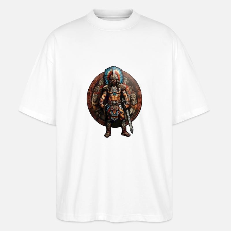 Aztekenkrieger - Stanley/Stella Oversized Unisex Bio T-Shirt Blaster 2.0 - Weiß