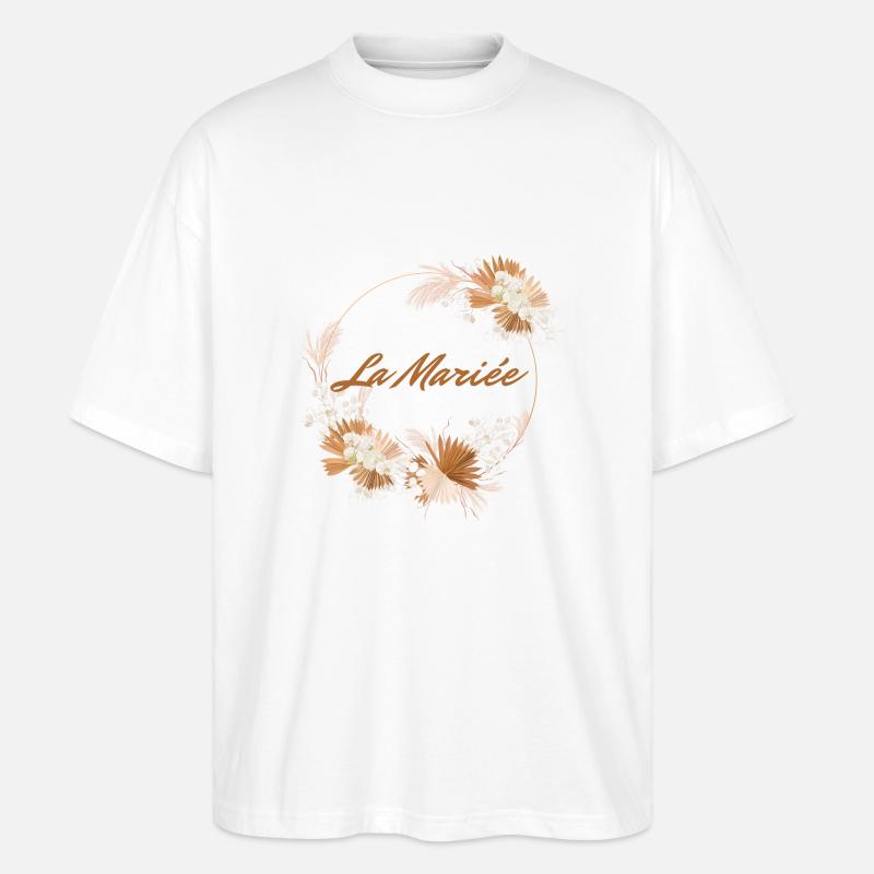 Die Blumenbraut - Junggesellinnenabschied Geschenkidee - Stanley/Stella Oversized Unisex Bio T-Shirt Blaster 2.0 - Weiß