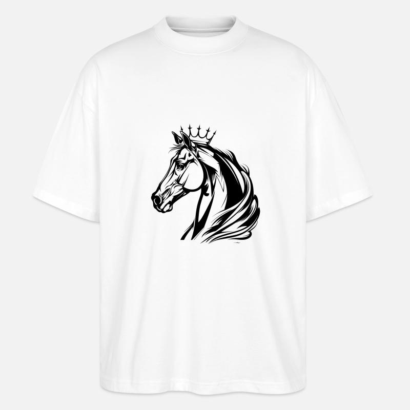 Pferd - Stanley/Stella Oversized Unisex Bio T-Shirt Blaster 2.0 - Weiß