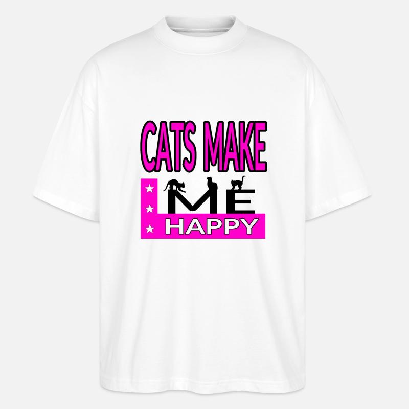 Katzen - Stanley/Stella Oversized Unisex Bio T-Shirt Blaster 2.0 - Weiß