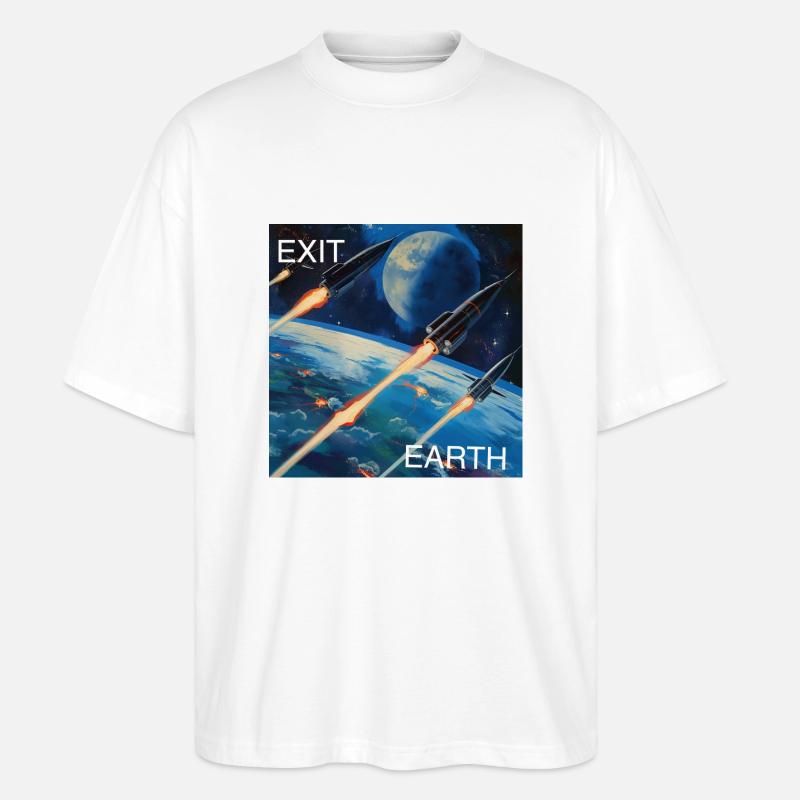 Exit Earth - Stanley/Stella Oversized Unisex Bio T-Shirt Blaster 2.0 - Weiß