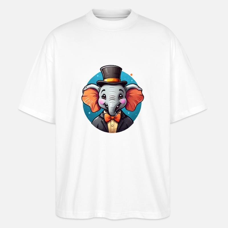 Lustiger Comic Elefant - Stanley/Stella Oversized Unisex Bio T-Shirt Blaster 2.0 - Weiß