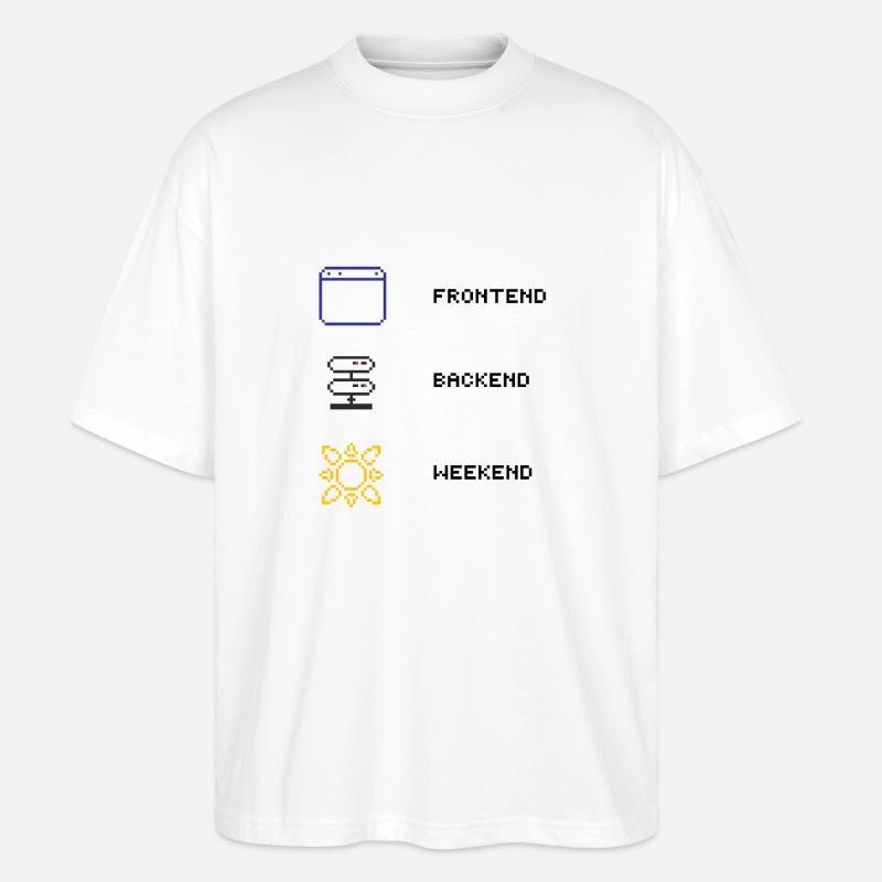 Pour tous les développeurs full-stack - T-shirt bio Blaster 2.0 coupe oversize Stanley/Stella Unisexe - blanc