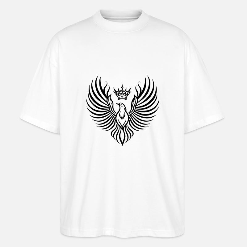 Phoenix mit schwebender Krone - Stanley/Stella Oversized Unisex Bio T-Shirt Blaster 2.0 - Weiß