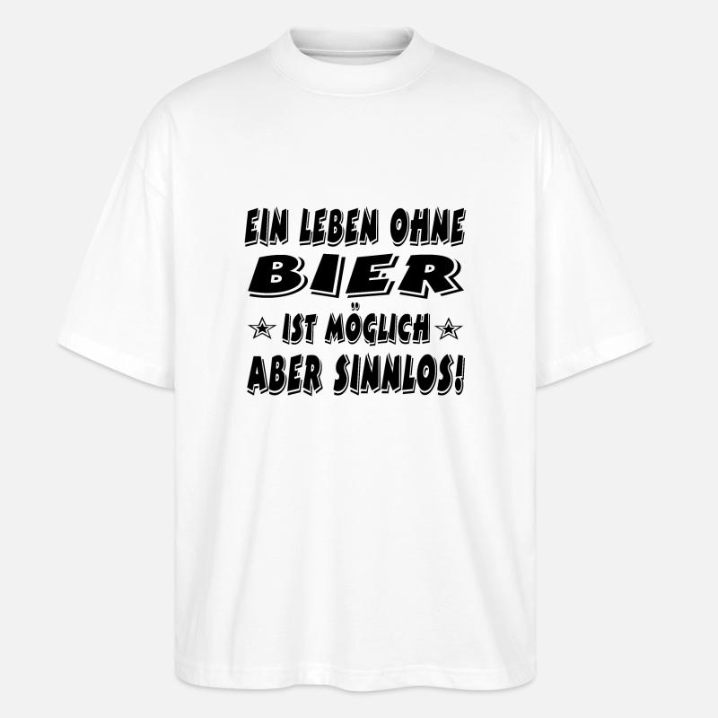Bier - Stanley/Stella Oversized Unisex Bio T-Shirt Blaster 2.0 - Weiß