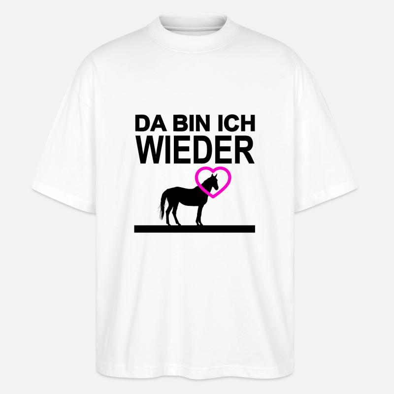 Pferd - Stanley/Stella Oversized Unisex Bio T-Shirt Blaster 2.0 - Weiß