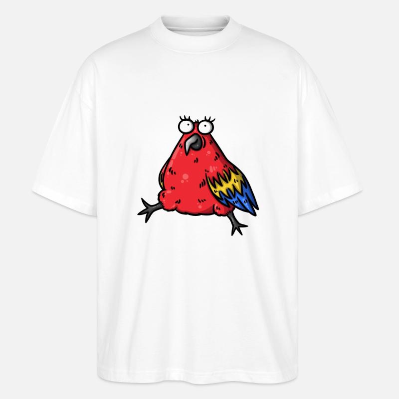 Papagei - Stanley/Stella Oversized Unisex Bio T-Shirt Blaster 2.0 - Weiß