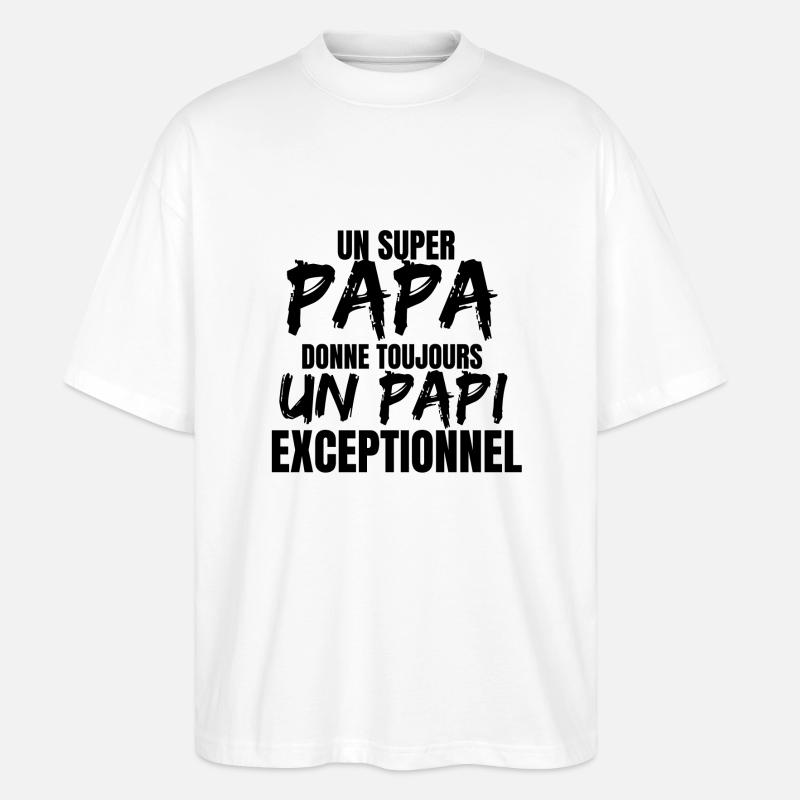 SUPER-PAPA - Stanley/Stella Oversized Unisex Bio T-Shirt Blaster 2.0 - Weiß