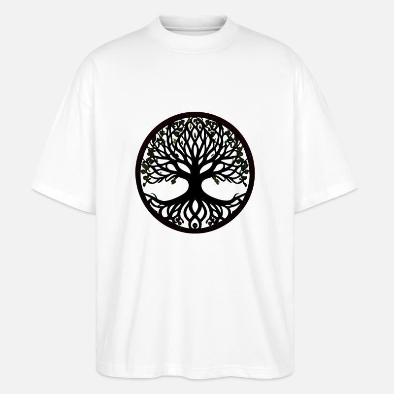 Baum des Lebens - Keltischer Stil - Stanley/Stella Oversized Unisex Bio T-Shirt Blaster 2.0 - Weiß