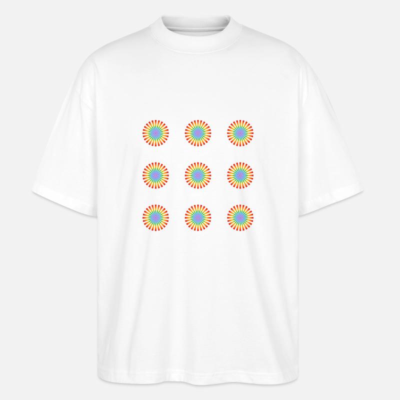 Regenbogen-Blumen - Stanley/Stella Oversized Unisex Bio T-Shirt Blaster 2.0 - Weiß