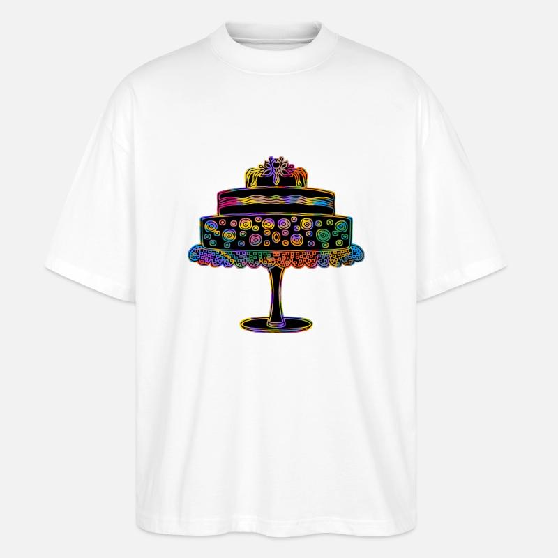 Kuchen - Stanley/Stella Oversized Unisex Bio T-Shirt Blaster 2.0 - Weiß