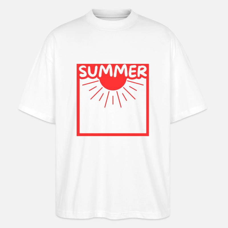 Soleil d'été dans un cadre - T-shirt bio Blaster 2.0 coupe oversize Stanley/Stella Unisexe - blanc