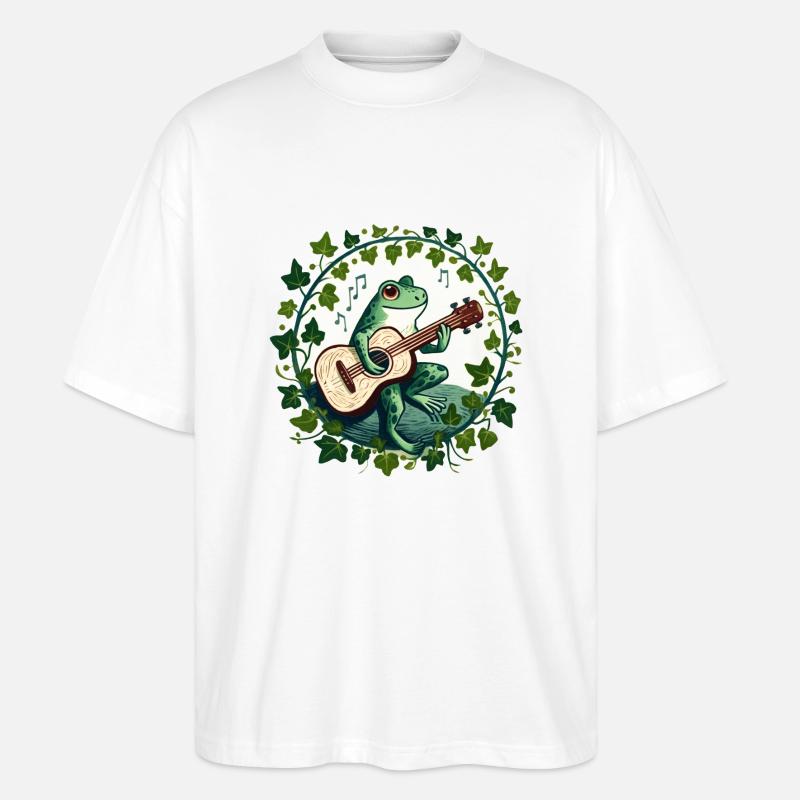 Guitar Frog - Stanley/Stella Oversized Unisex Organic T-shirt Blaster 2.0 - white