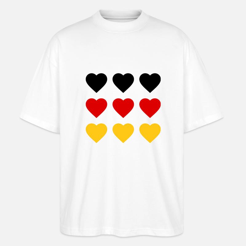 Herz Deutschland - Stanley/Stella Oversized Unisex Bio T-Shirt Blaster 2.0 - Weiß