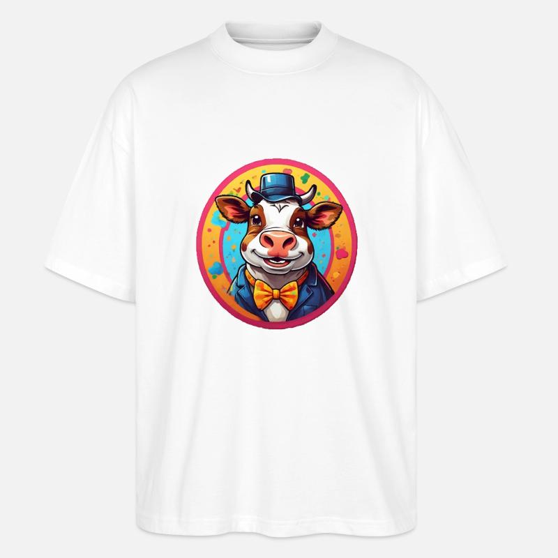 Bande dessinée Funny Cow - T-shirt bio Blaster 2.0 coupe oversize Stanley/Stella Unisexe - blanc