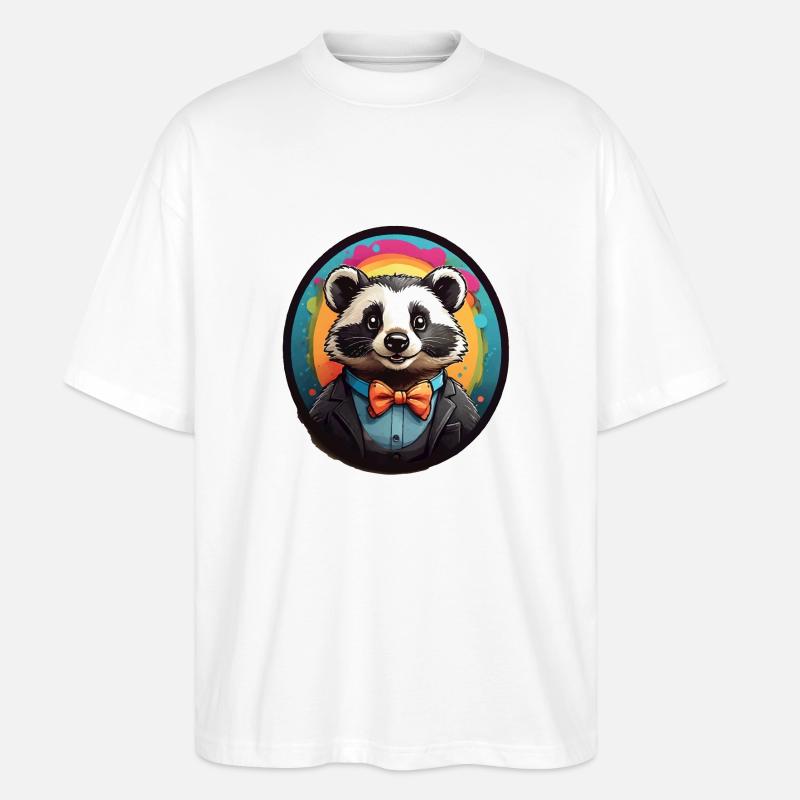 Lustiger Waschbär Comic - Stanley/Stella Oversized Unisex Bio T-Shirt Blaster 2.0 - Weiß