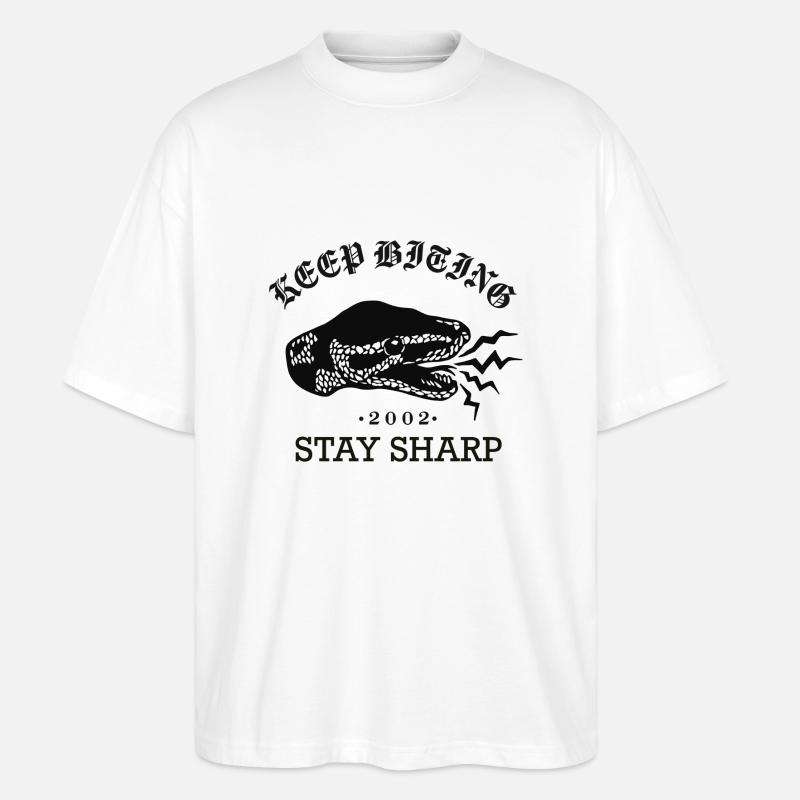 Dunkle Schlange - Stanley/Stella Oversized Unisex Bio T-Shirt Blaster 2.0 - Weiß