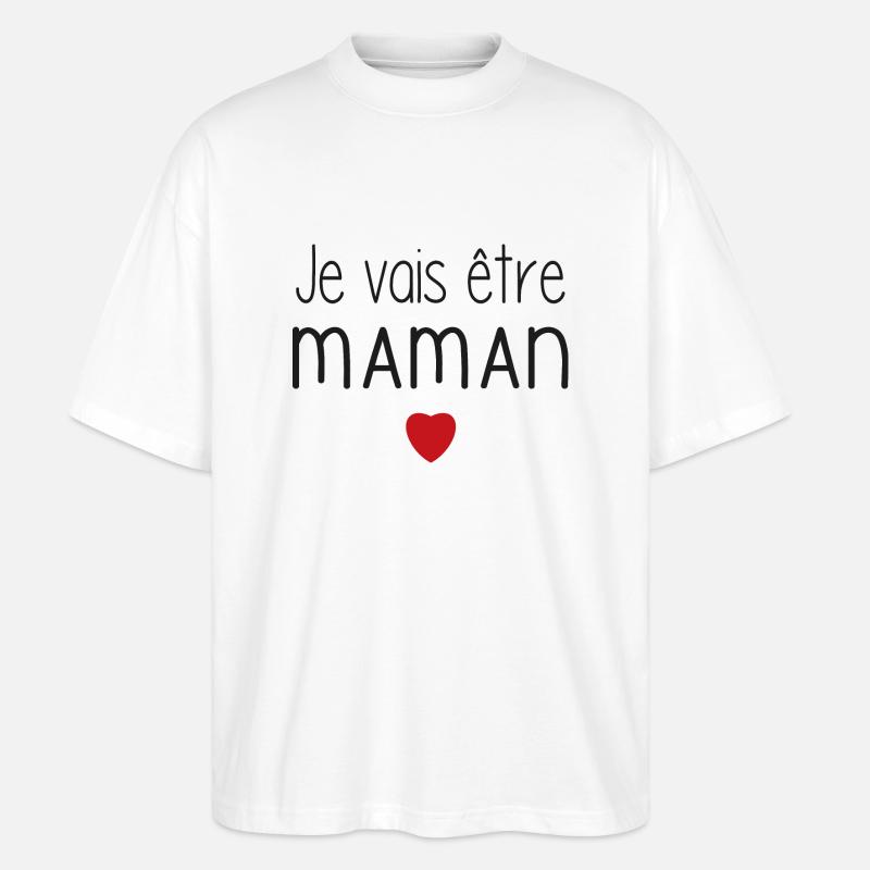 Ich werde Mama - Herz - Stanley/Stella Oversized Unisex Bio T-Shirt Blaster 2.0 - Weiß