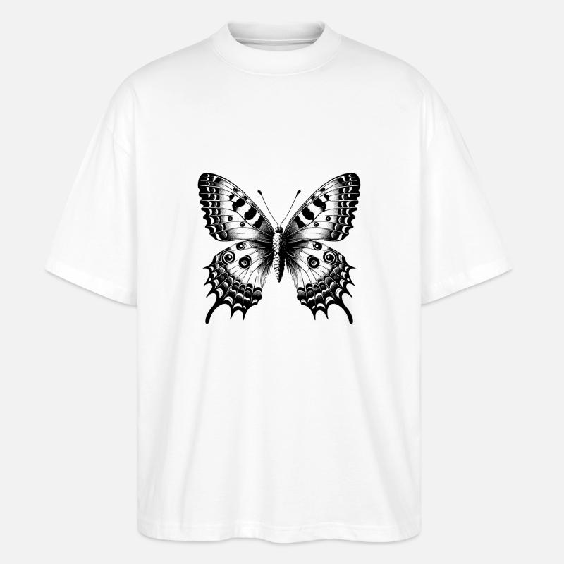 Papillon Fleur - Délicatesse Envolée - T-shirt bio Blaster 2.0 coupe oversize Stanley/Stella Unisexe - blanc