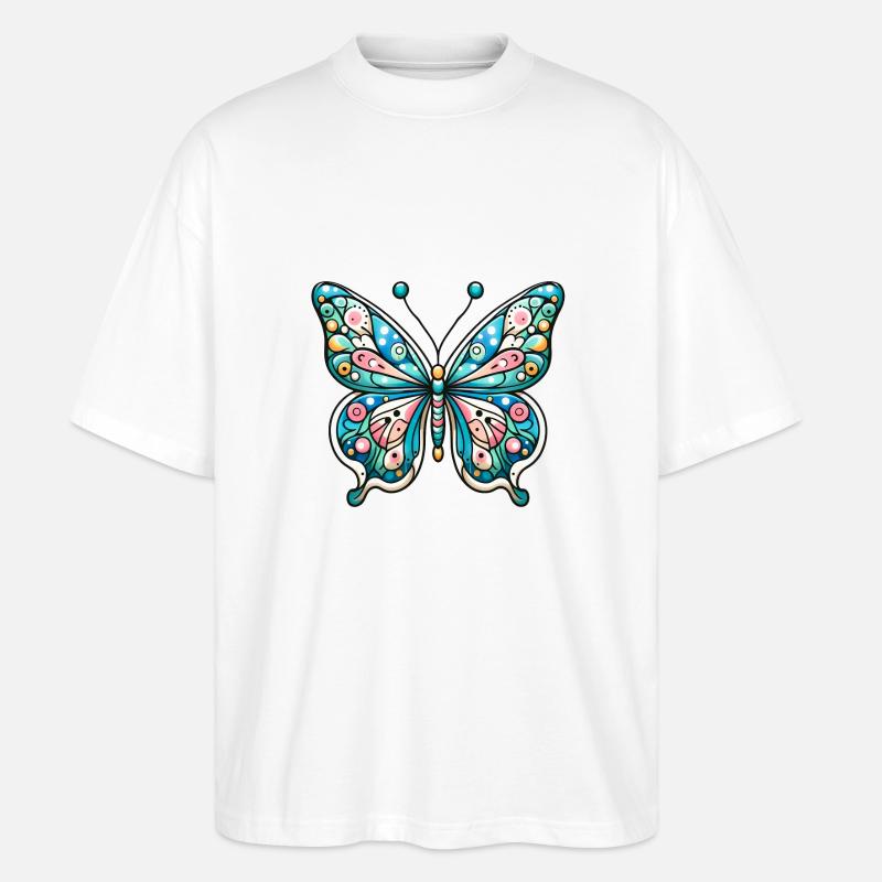 Super Papillon - Éclat Féerique - T-shirt bio Blaster 2.0 coupe oversize Stanley/Stella Unisexe - blanc