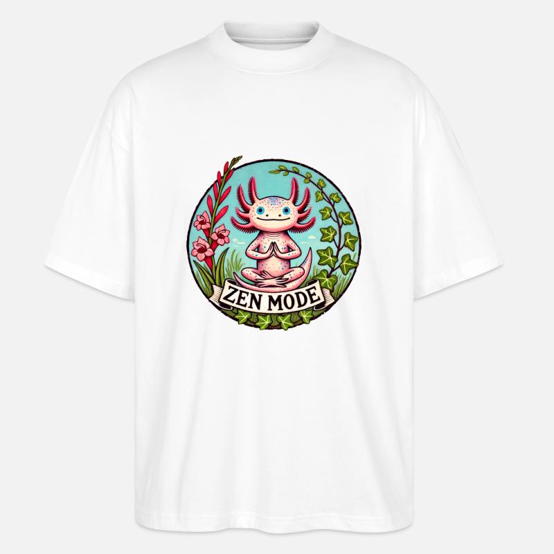 Zen-Modus Axolotl - Stanley/Stella Oversized Unisex Bio T-Shirt Blaster 2.0 - Weiß