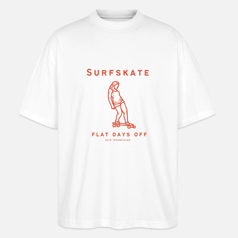 Surfskate Flat Days Off - Stanley/Stella Oversized Unisex Bio T-Shirt Blaster 2.0 - Weiß