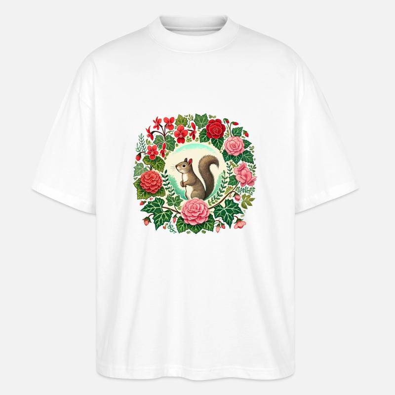 Niedliches Eichhörnchen - Stanley/Stella Oversized Unisex Bio T-Shirt Blaster 2.0 - Weiß